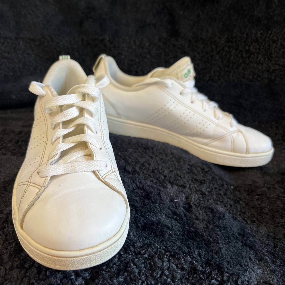 adidas Womens Advantage Base Tennis Shoes White Green Sneakers Sz 4.5‎